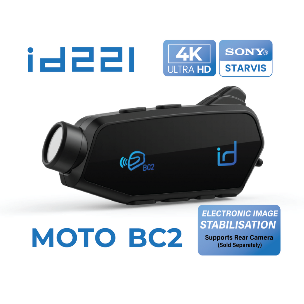 id221 MOTO BC2 Motorcycle Helmet Bluetooth 4K Camera Headset