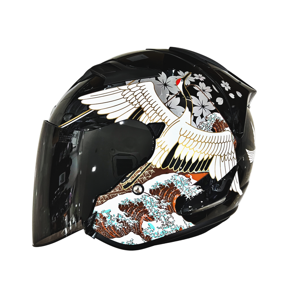 [Limtited Edition] Astone DJR Helmet Crane Gloss Black BM19
