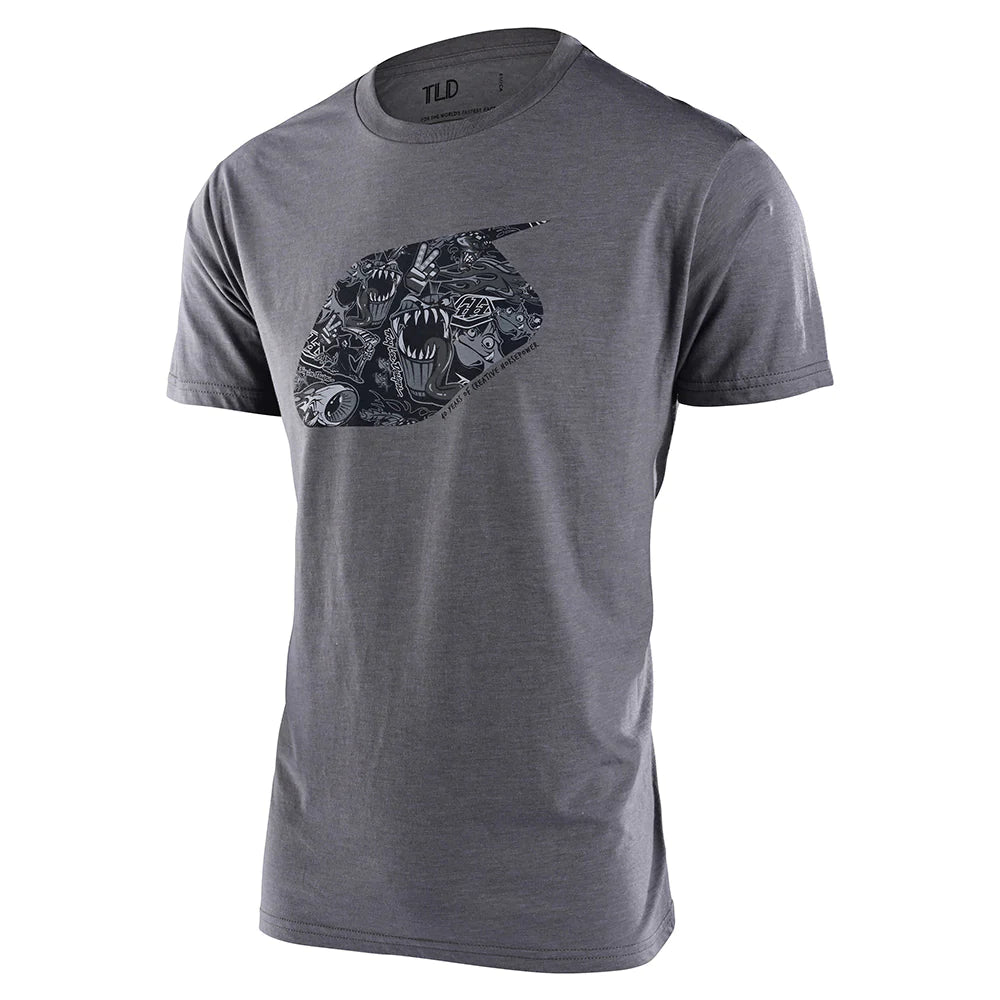 Troy Lee Design Short Sleeve Tee History Heather Gray