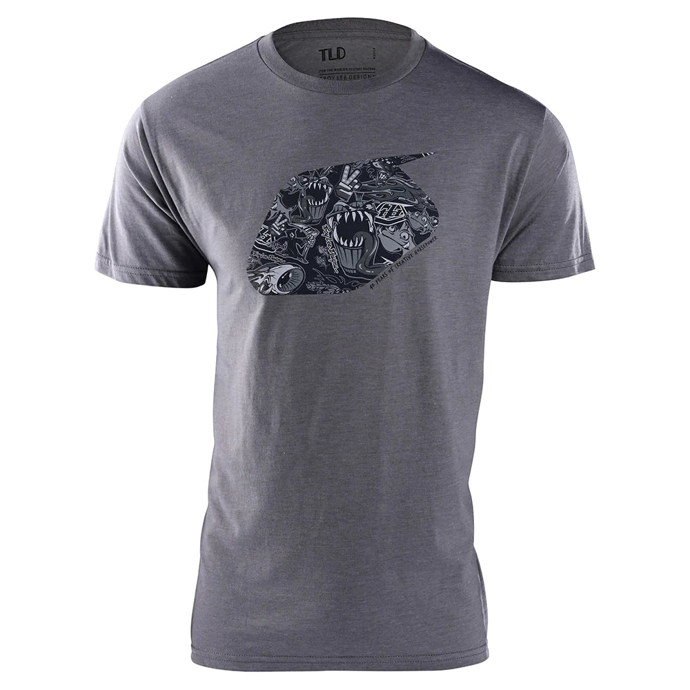 Troy Lee Design Short Sleeve Tee History Heather Gray