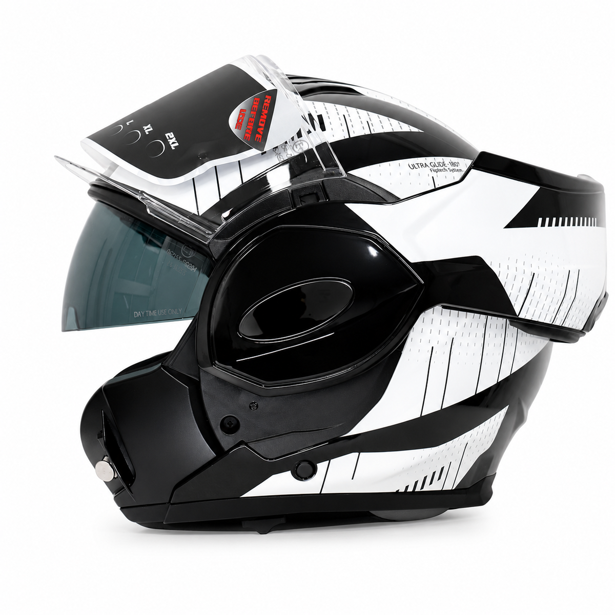 VLT Iron Gloss Vector White/ Black Flipover Helmet
