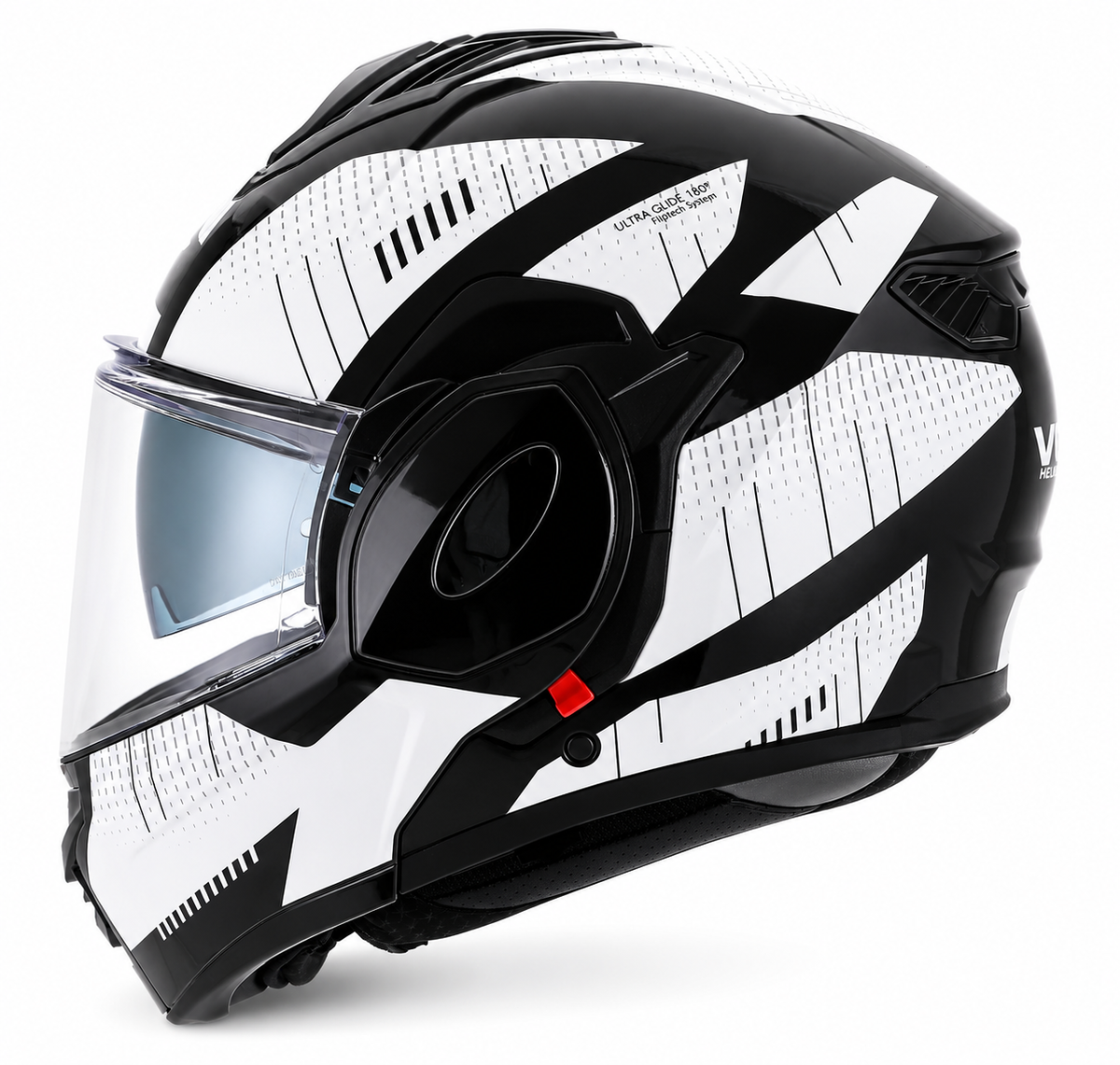 VLT Iron Gloss Vector White/ Black Flipover Helmet