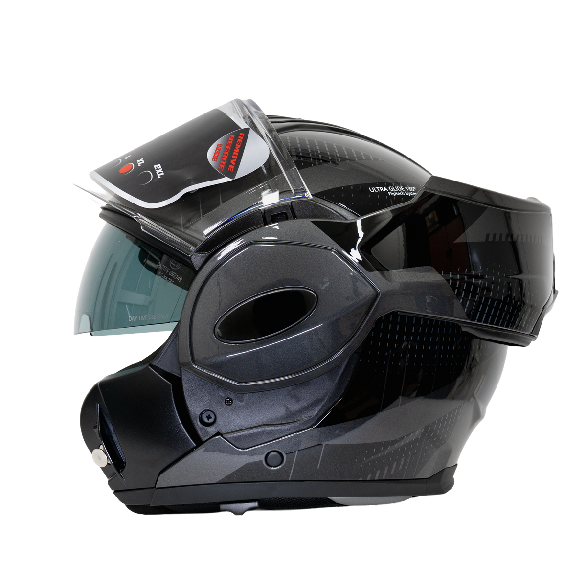 VLT Iron Gloss Vector Gray Flipover Helmet