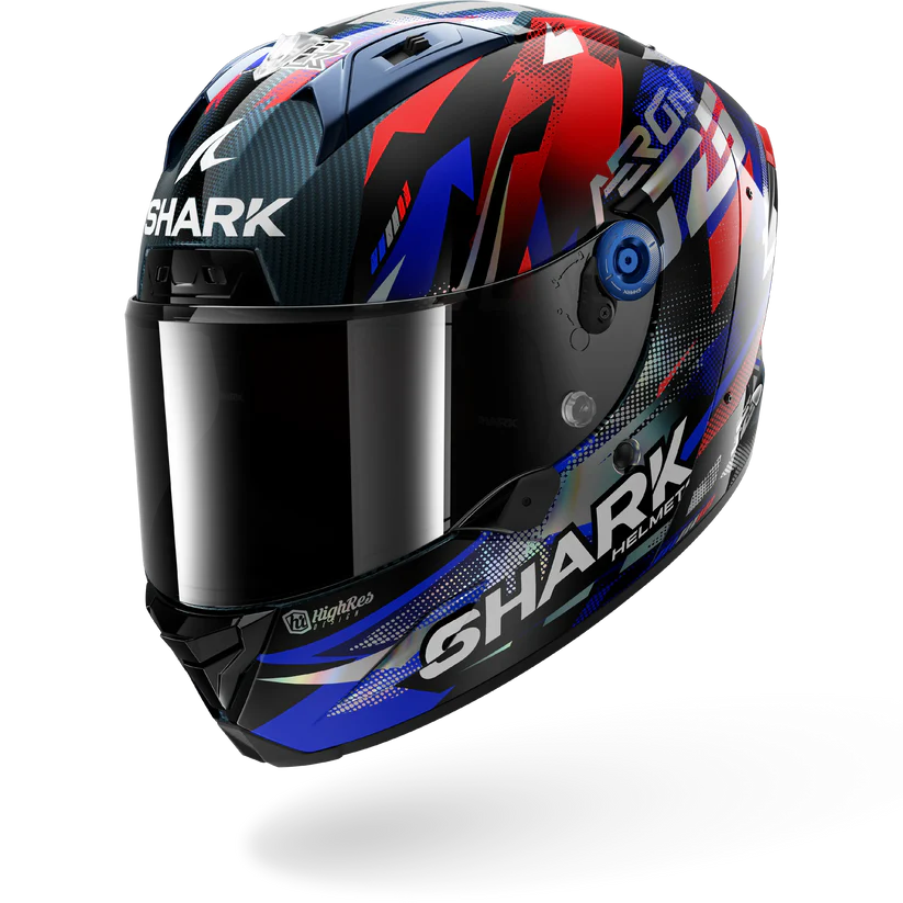 Shark Aeron Zarco GP De France Carbon Blue Chrome Helmet (DBU)