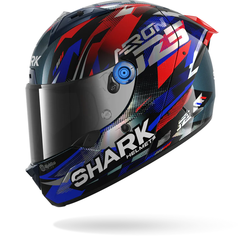 Shark Aeron Zarco GP De France Carbon Blue Chrome Helmet (DBU)