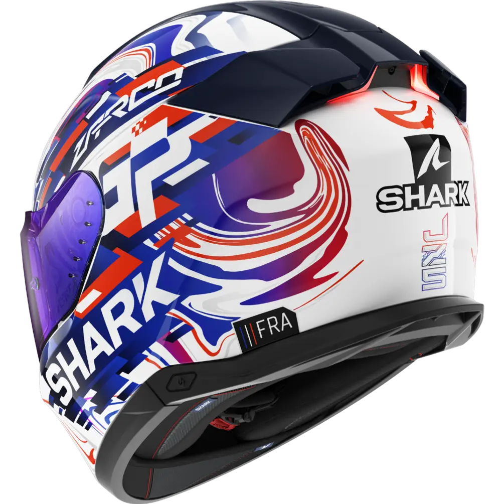 Shark Skwal i3 Replica Zarco French GP White/PurpleBlue Helmet (WVB)