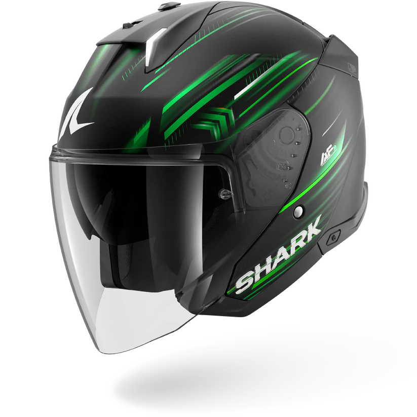 Shark Skwal i3 Jet LIGHT-BLUR Mat Black Green White (KGW)
