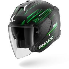 Shark Skwal i3 Jet LIGHT-BLUR Mat Black Green White (KGW)