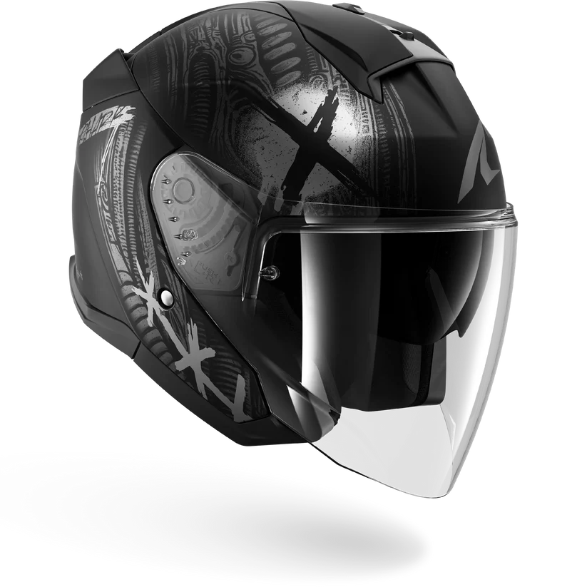 Shark Skwal Jet SHIEVER Mat Black Anthracite Silver (KAS)