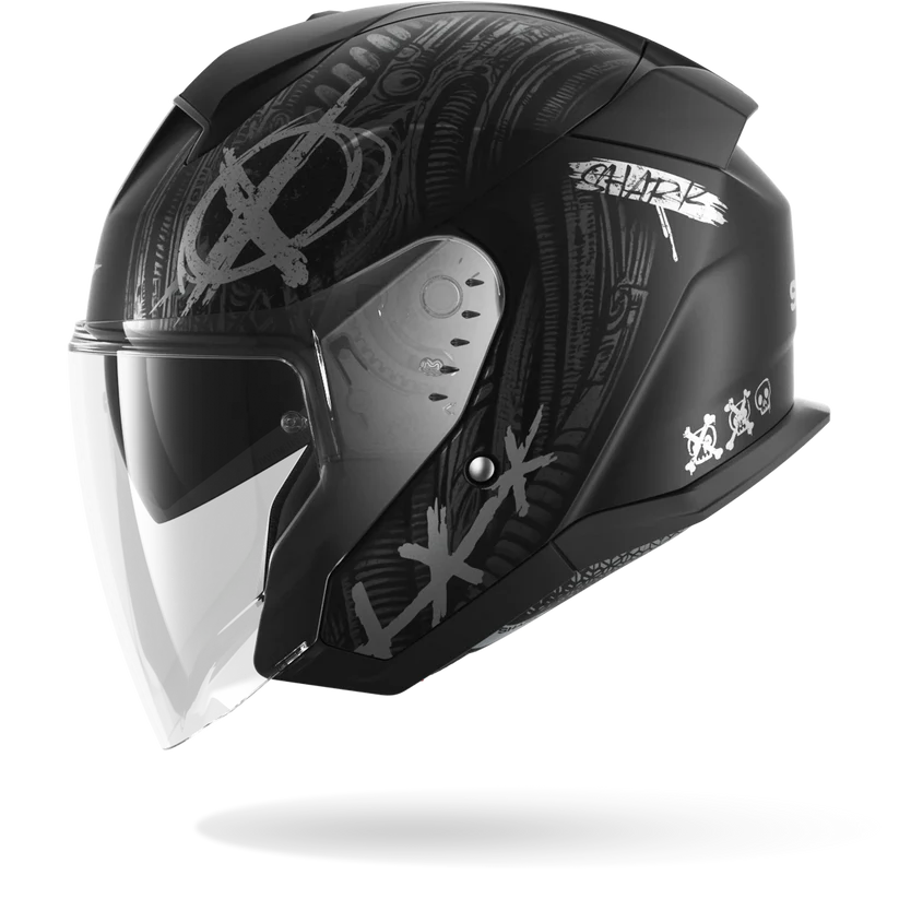 Shark Skwal Jet SHIEVER Mat Black Anthracite Silver (KAS)