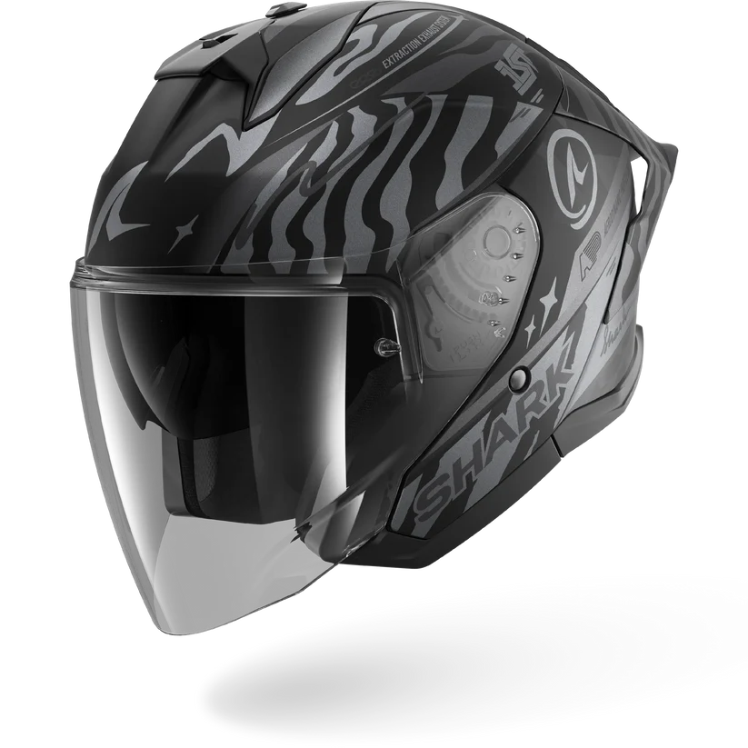Shark Skwal Jet Cup SPEED-FANCY Mat Black Anthracite Silver (KAS)