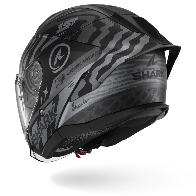 Shark Skwal Jet Cup SPEED-FANCY Mat Black Anthracite Silver (KAS)