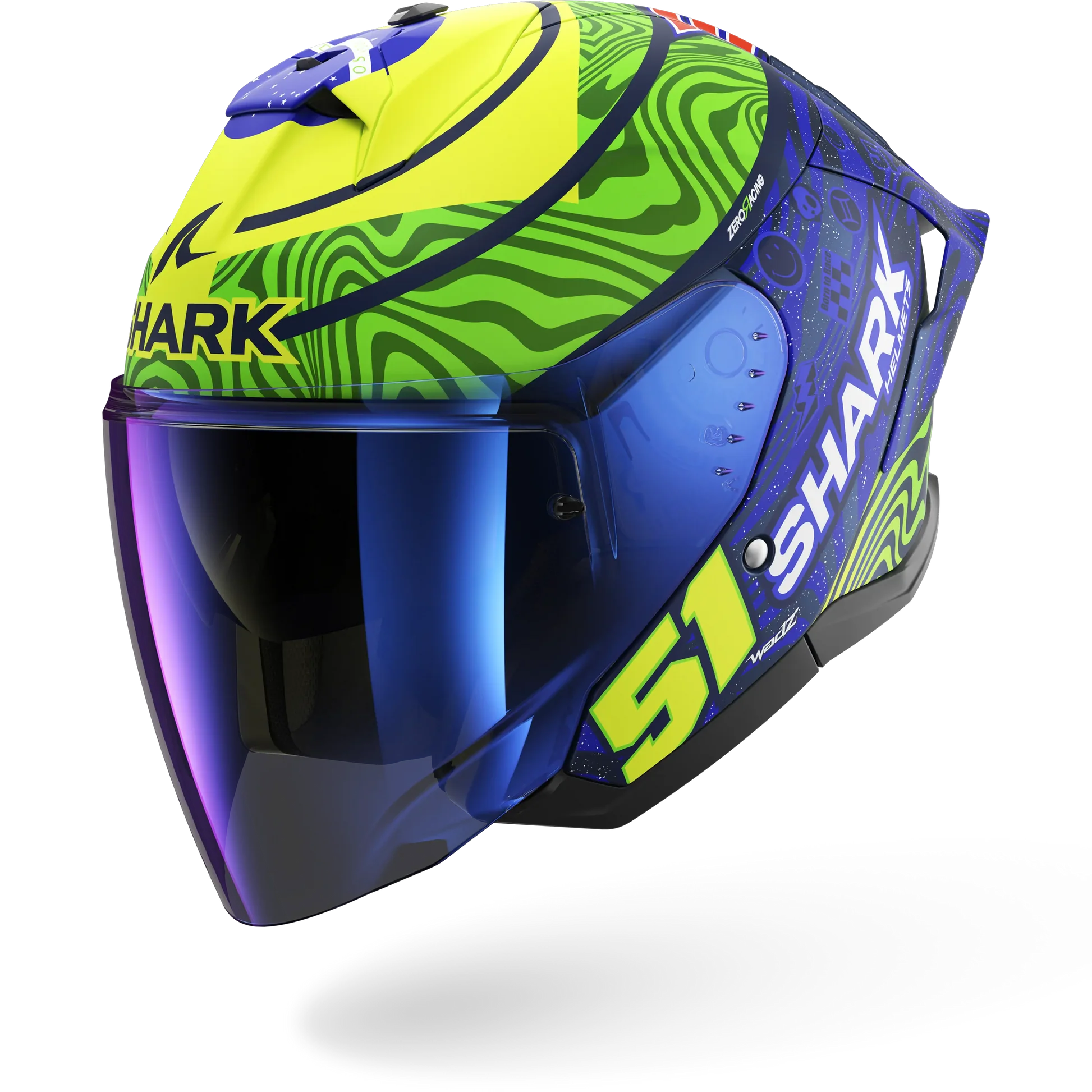 Shark Skwal Jet Cup REPLICA GRANADO MATT Blue Green Yellow (BGY)