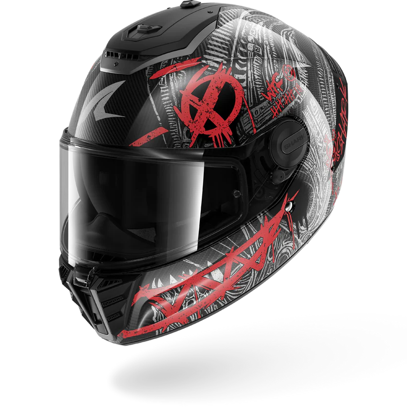 Shark Spartan RS Carbon SHIEVER Carbon Anthracite Red (DAR)