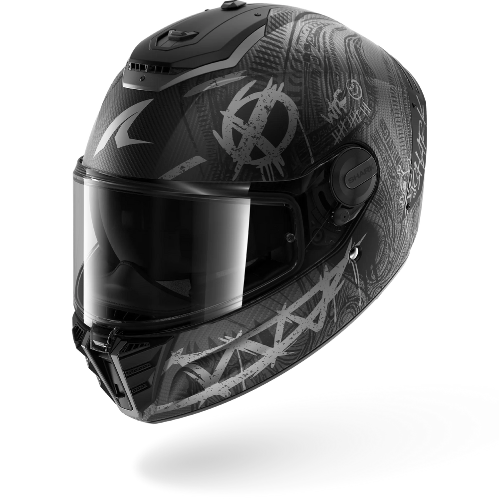 Shark Spartan RS Carbon SHIEVER Mat Carbon Anthracite Silver (DAS)