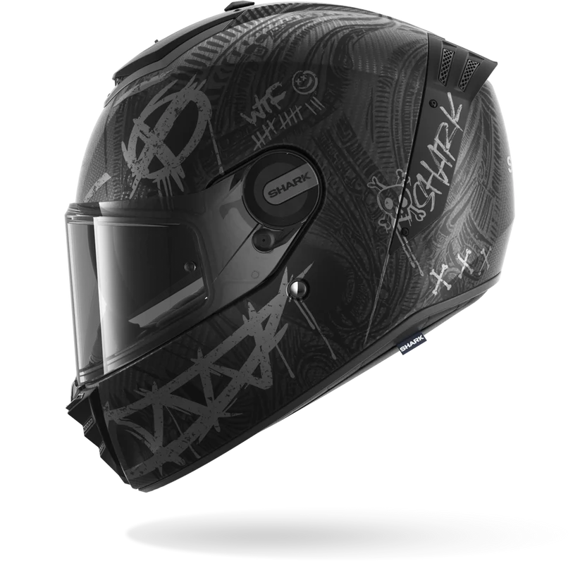 Shark Spartan RS Carbon SHIEVER Mat Carbon Anthracite Silver (DAS)