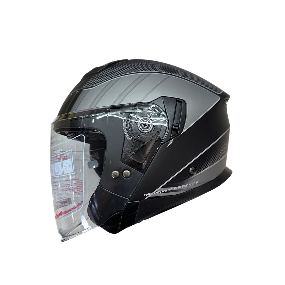 5M Boltz Graphic Matt Silver Helmet
