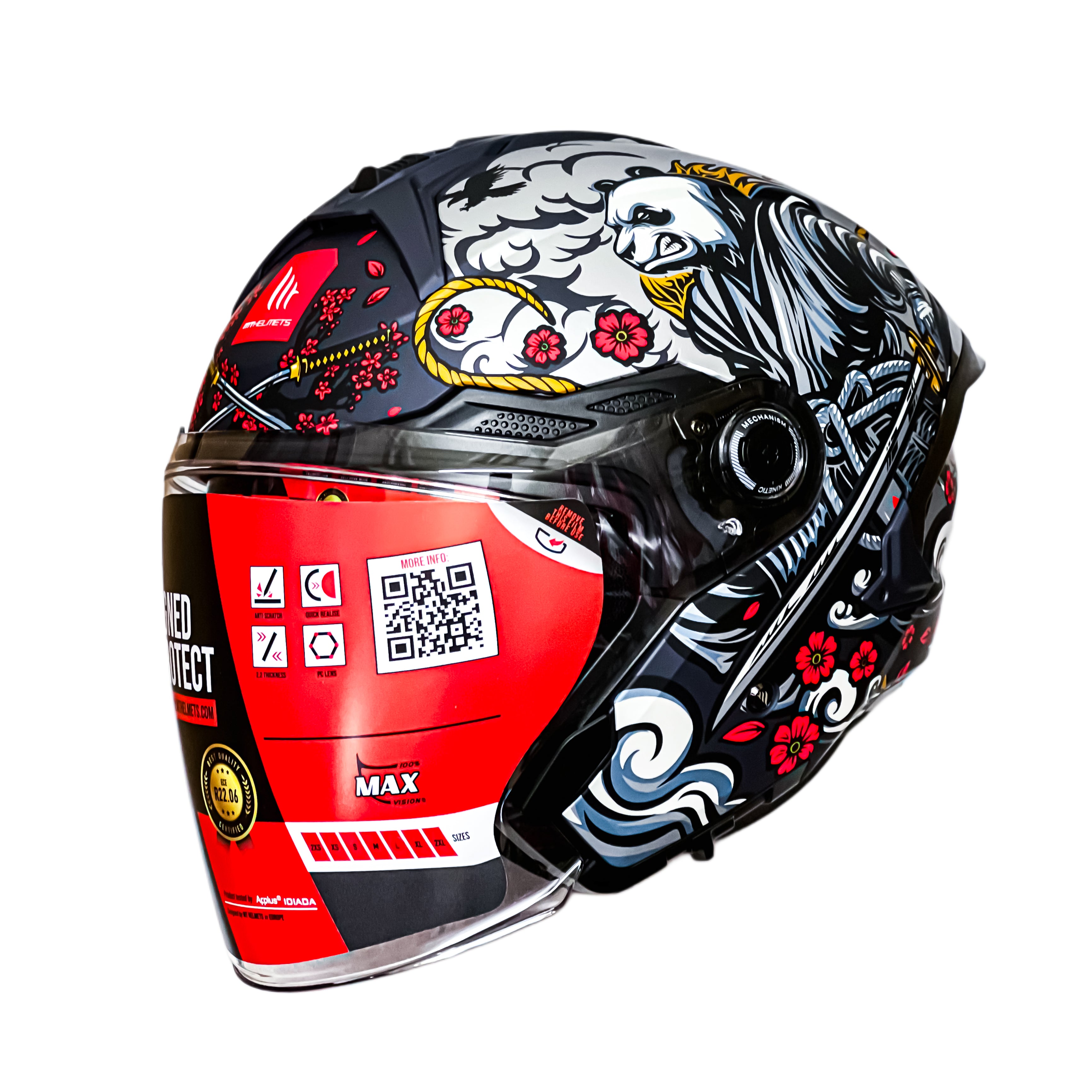 [Limited Edition] MT Helmets Cosmo SV Bushi Panda C2 Matt