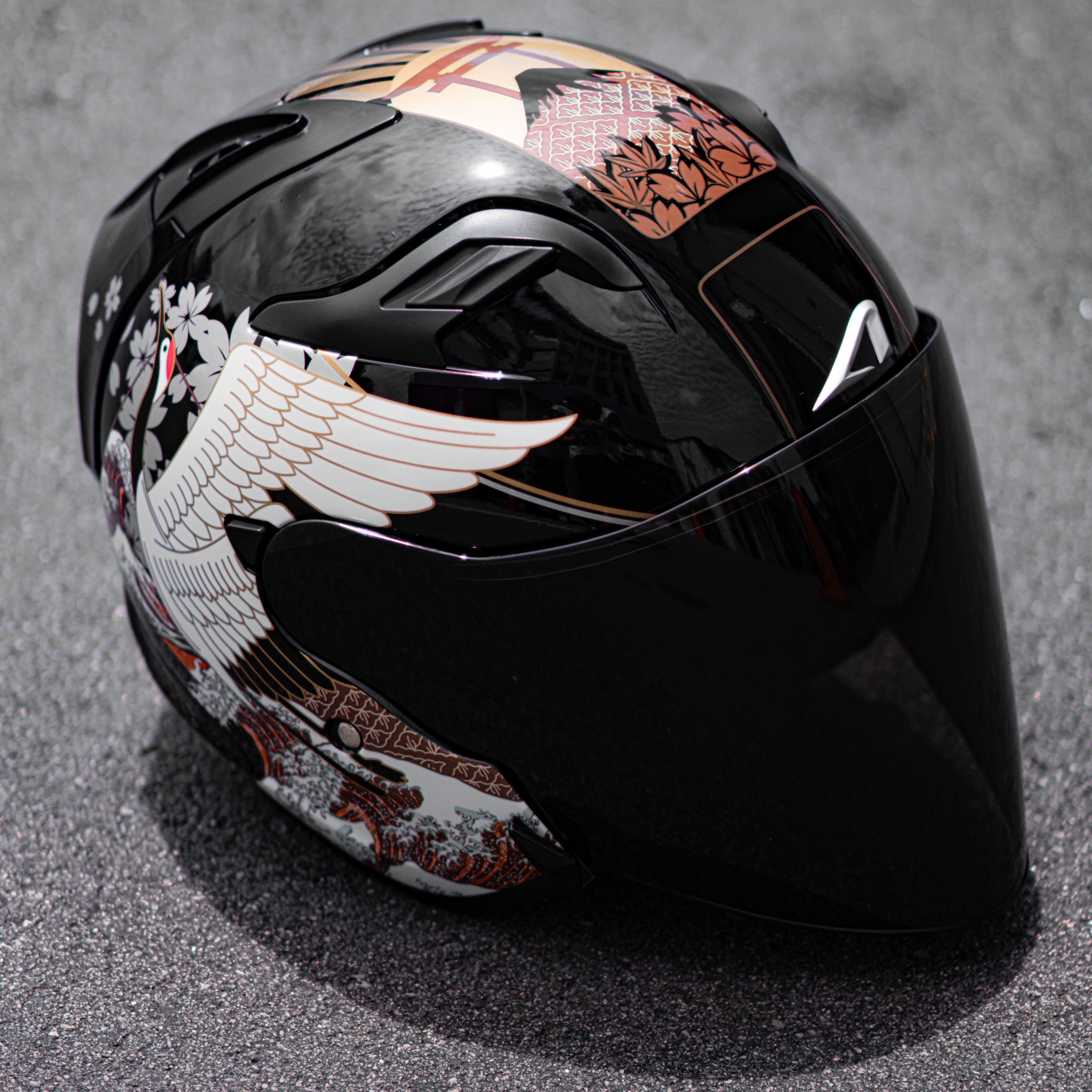 [Limtited Edition] Astone DJR Helmet Crane Gloss Black BM19