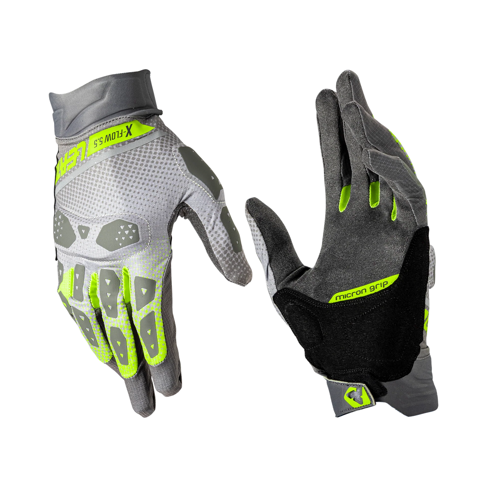Leatt ADV X-Flow 5.5 Short Glove - Hi-Viz Yellow
