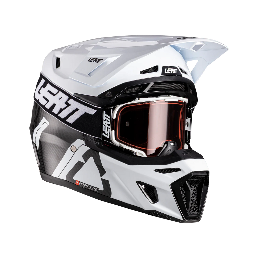 Leatt Kit Moto 9.5 Helmet with 6.5 Iriz Goggle Carbon/White