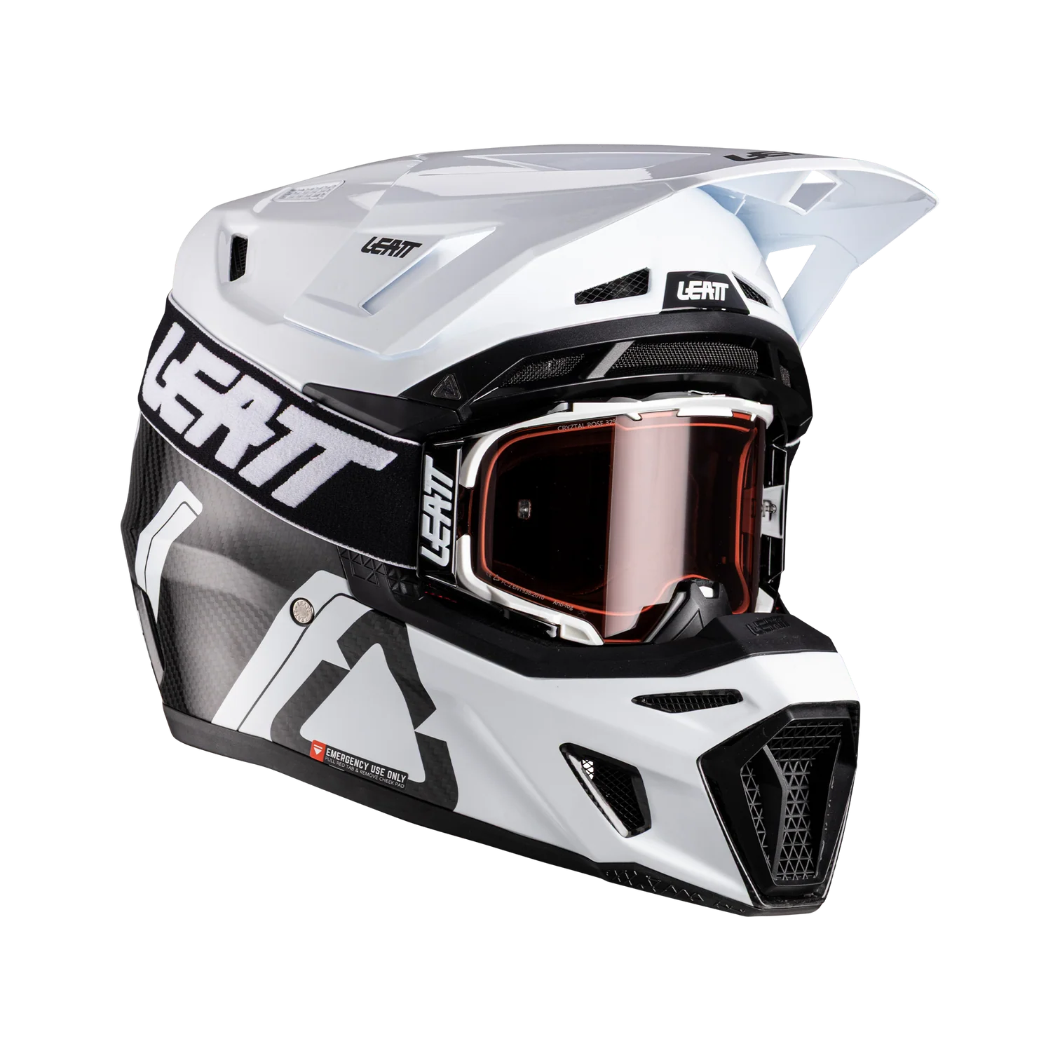 Leatt Kit Moto 9.5 Helmet with 6.5 Iriz Goggle Carbon/White