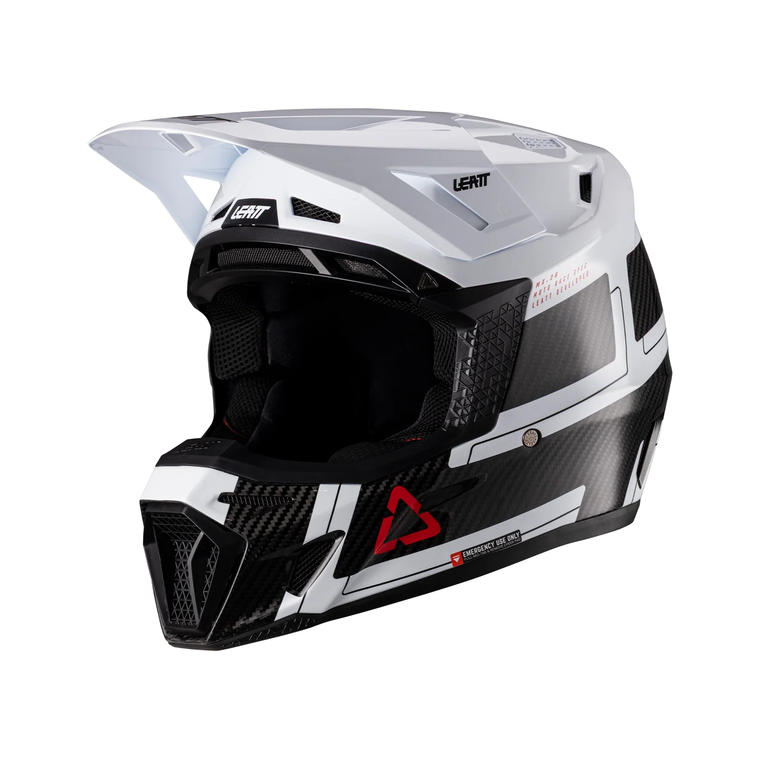 Leatt Kit Moto 9.5 Helmet with 6.5 Iriz Goggle Carbon/White