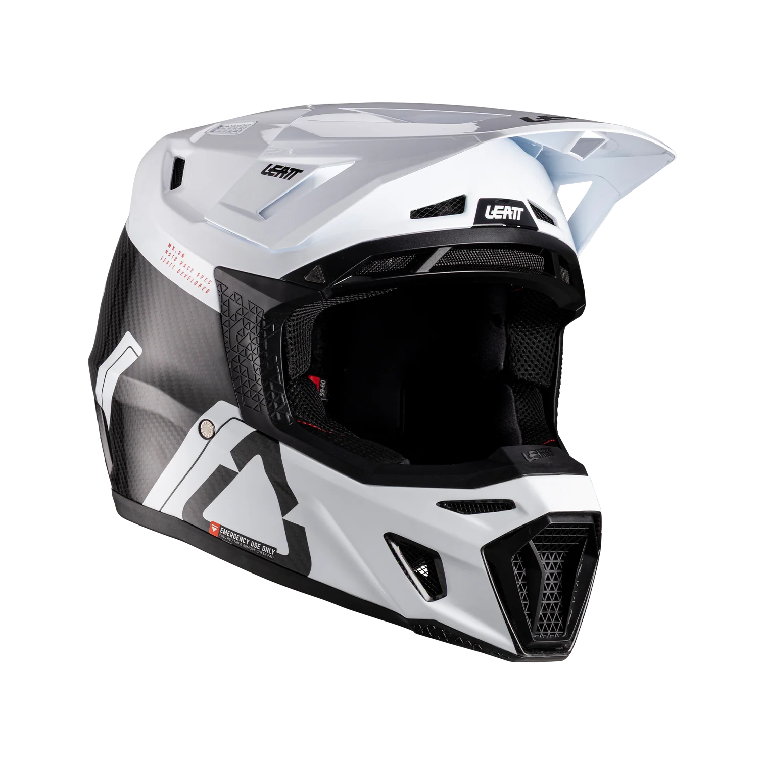 Leatt Kit Moto 9.5 Helmet with 6.5 Iriz Goggle Carbon/White