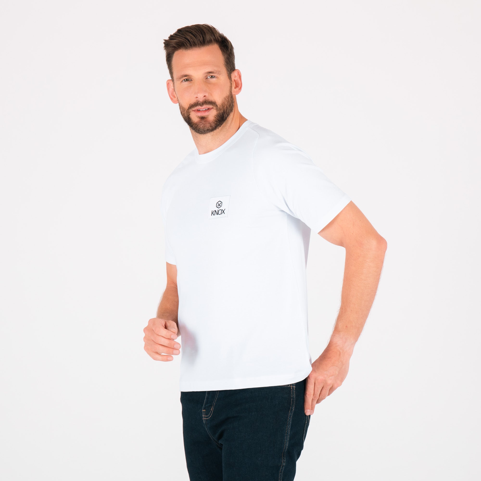 Knox Woven Patch T-Shirt – White