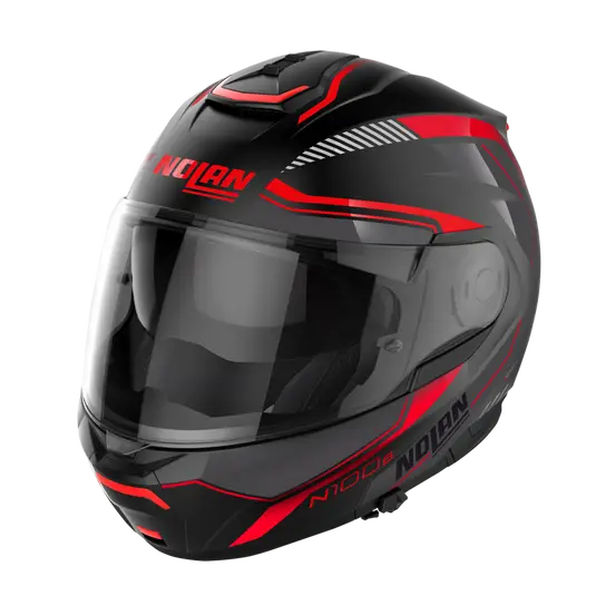 Nolan N100-6 Surveyor N-Com Flat Black Red/White/Anthracite 21 (DD-Ring, PSB Approved)