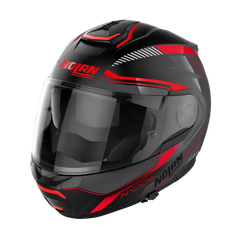 Nolan N100-6 Surveyor N-Com Flat Black Red/White/Anthracite 21 (DD-Ring, PSB Approved)