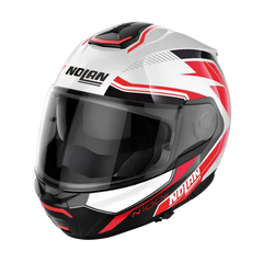 Nolan N100-6 Surveyor N-Com Metal White Red/Black Metal Black 23 (DD-Ring, PSB Approved)