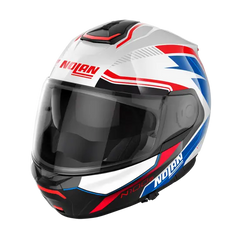 Nolan N100-6 Surveyor N-Com Metal White Blue/Red/Black Metal Black 24 (DD-Ring, PSB Approved)
