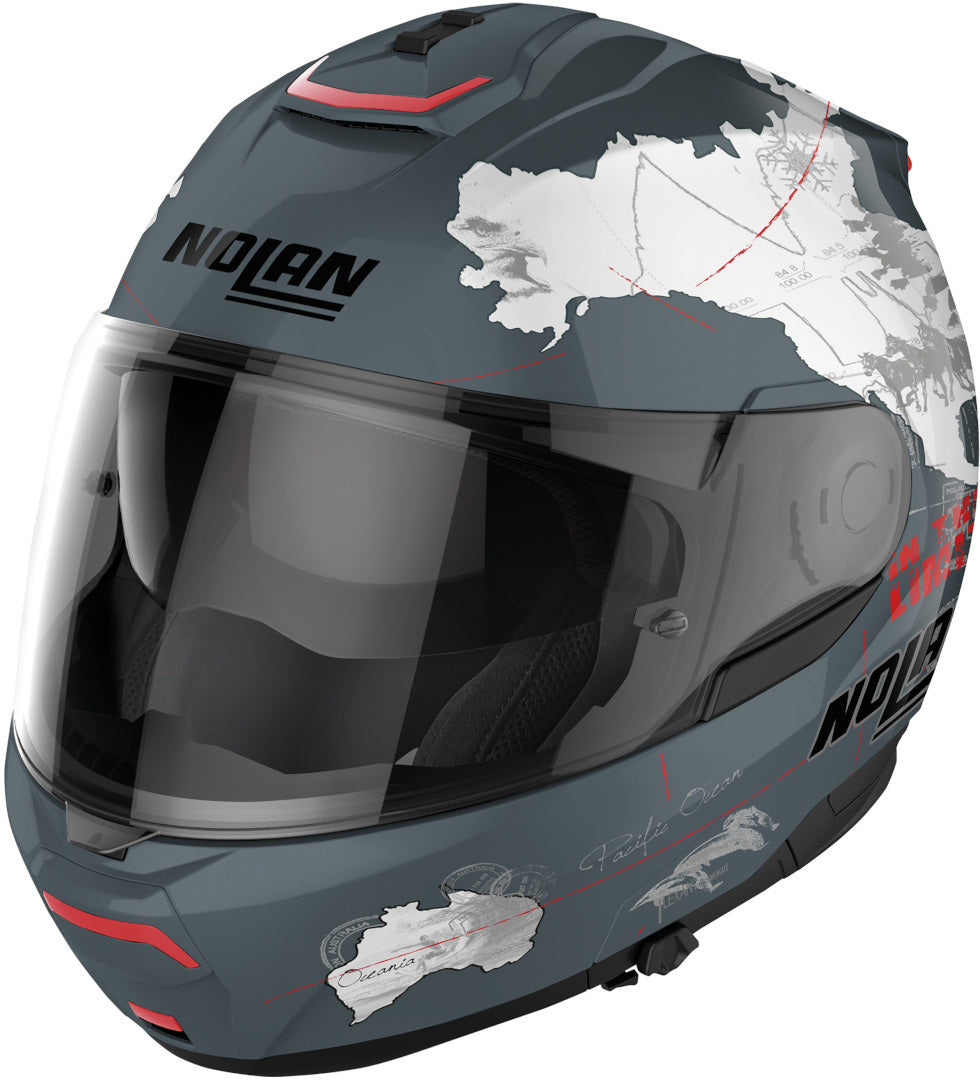 Nolan N100-6 Legend Checa 30 Gray/White Helmet (DD-Ring, PSB Approved)