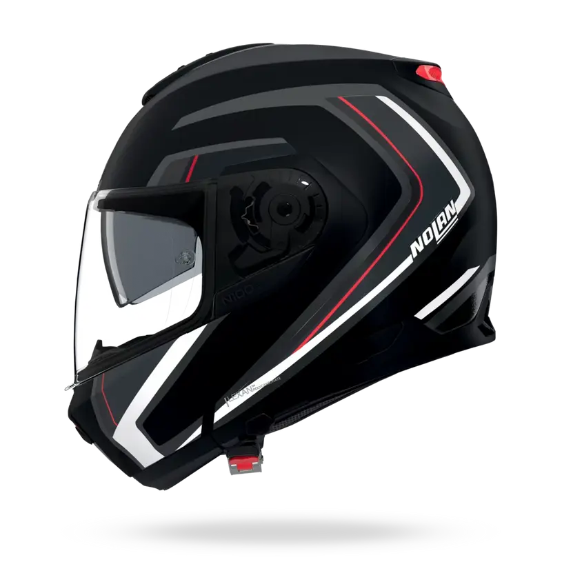 (Clip Retention) Nolan N100-6 RADIANTE Black / Silver / Red 357