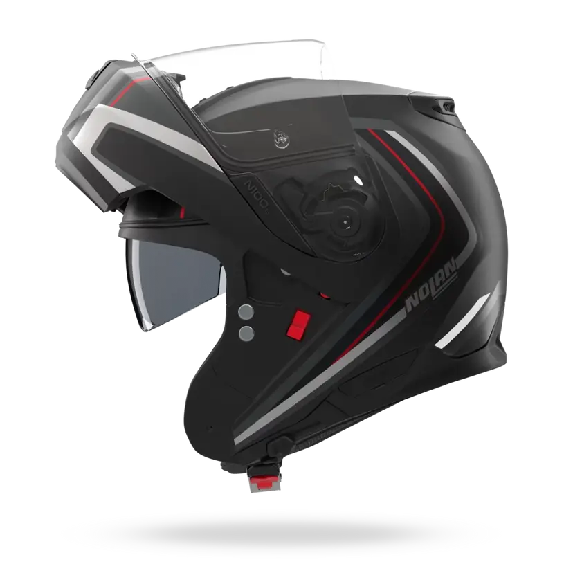 (Clip Retention) Nolan N100-6 RADIANTE Black / Silver / Red 357
