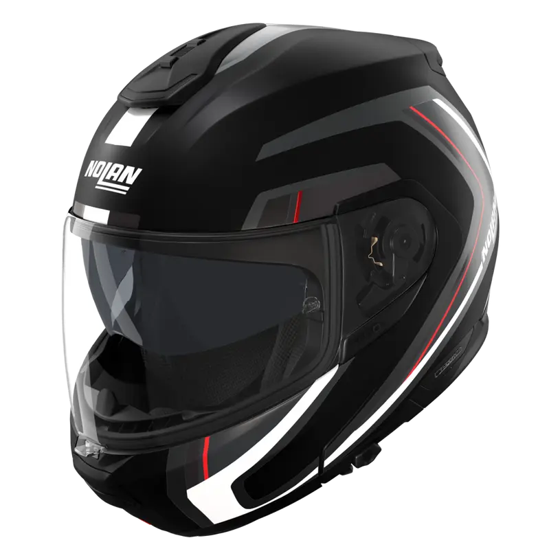 (Clip Retention) Nolan N100-6 RADIANTE Black / Silver / Red 357