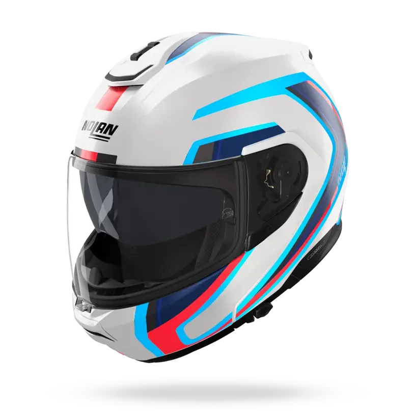 (Clip Retention) Nolan N100-6 RADIANTE White / Blue / Red 358