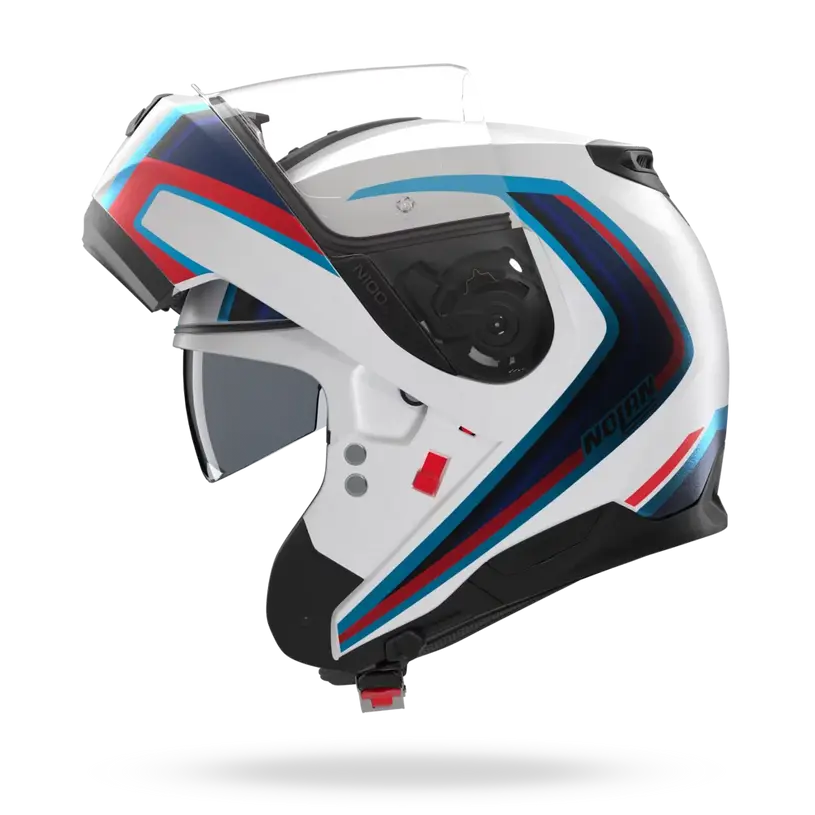 (Clip Retention) Nolan N100-6 RADIANTE White / Blue / Red 358