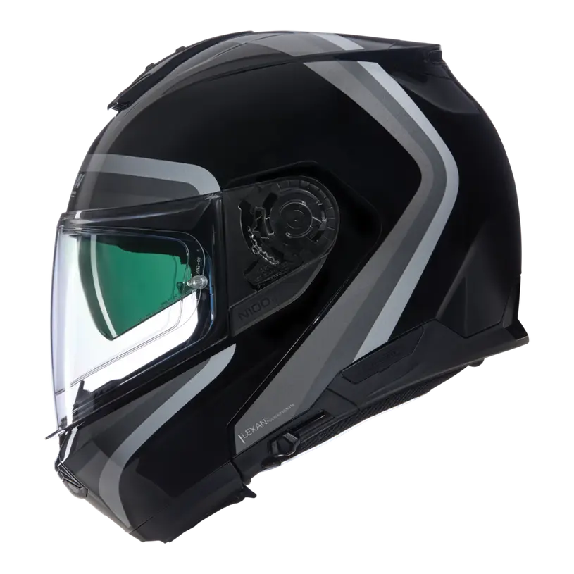 Nolan N100-6 Assoluto 349 Black/Silver/White Helmet (DD-Ring, PSB Approved)