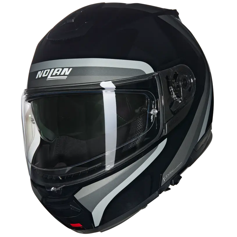 Nolan N100-6 Assoluto 349 Black/Silver/White Helmet (DD-Ring, PSB Approved)
