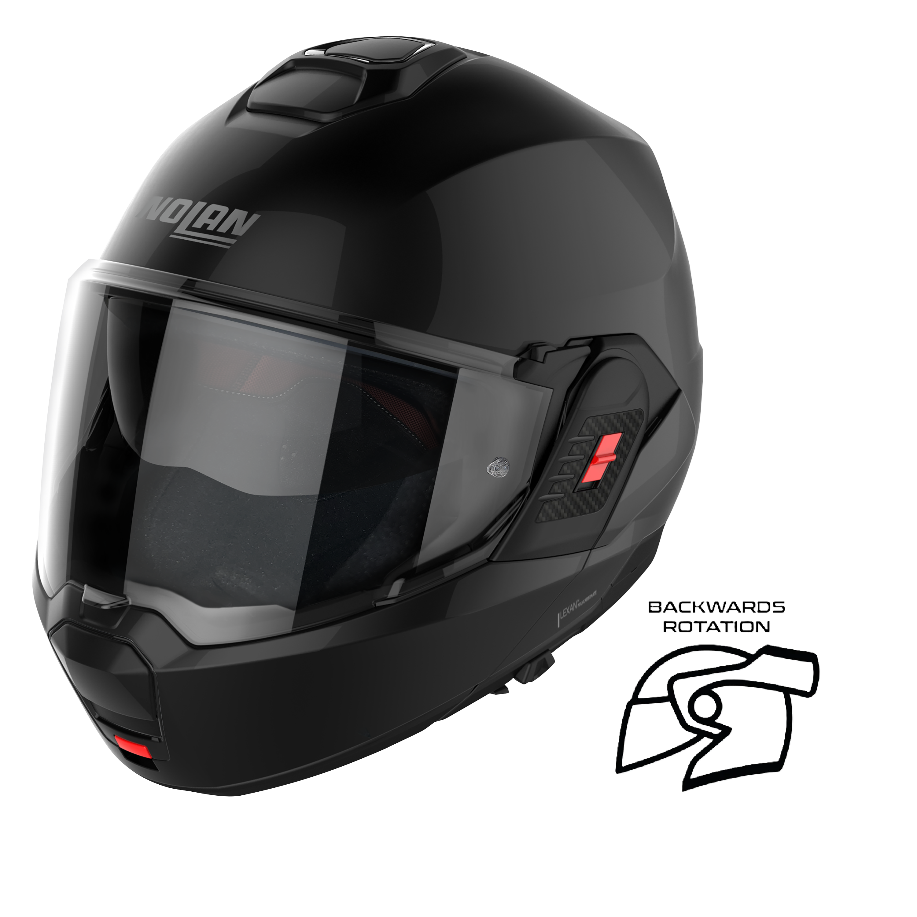 Nolan N120-1 Classic Glossy Black 003 Flipover Helmet (DD-Ring, PSB Approved)