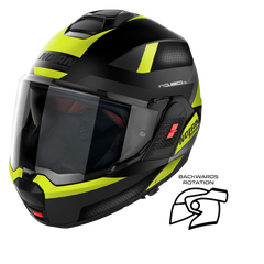 Nolan N120-1 Subway Flat Black/Yellow 23 Flipover Helmet (DD-Ring, PSB Approved)