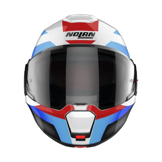 Nolan N120-1 Subway Metal White Blue/Red/Black 24 Flipover Helmet (DD-Ring, PSB Approved)