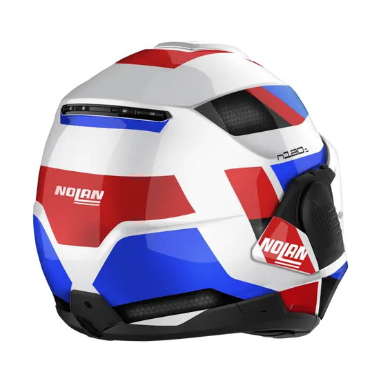 Nolan N120-1 Subway Metal White Blue/Red/Black 24 Flipover Helmet (DD-Ring, PSB Approved)