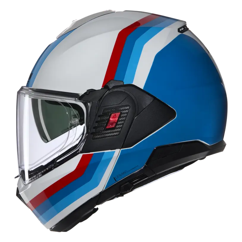 Nolan N120-1 Lineo 347 White/Blue/Red Flipover Helmet (DD-Ring, PSB Approved)