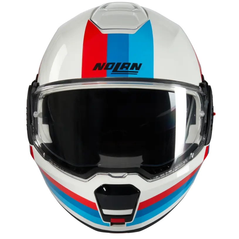 Nolan N120-1 Lineo 347 White/Blue/Red Flipover Helmet (DD-Ring, PSB Approved)