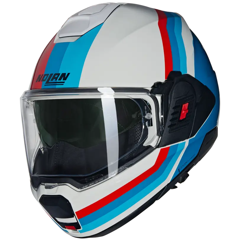Nolan N120-1 Lineo 347 White/Blue/Red Flipover Helmet (DD-Ring, PSB Approved)