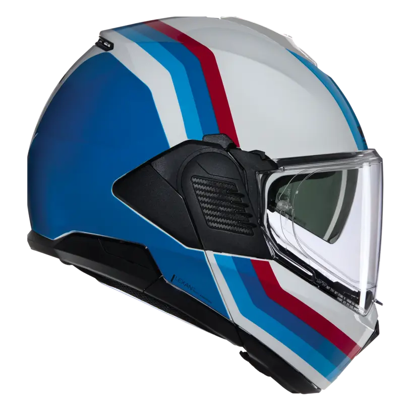 Nolan N120-1 Lineo 347 White/Blue/Red Flipover Helmet (DD-Ring, PSB Approved)