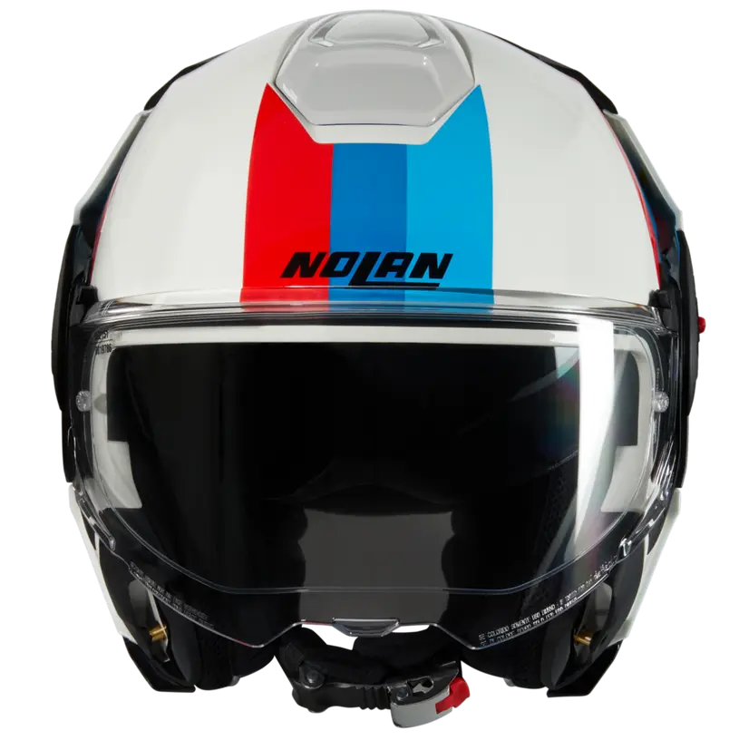 Nolan N120-1 Lineo 347 White/Blue/Red Flipover Helmet (DD-Ring, PSB Approved)